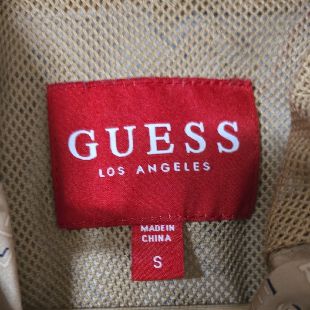 GUESS Tan Logo-Print Hooded Bomber Jacket - Picture 3 of 3